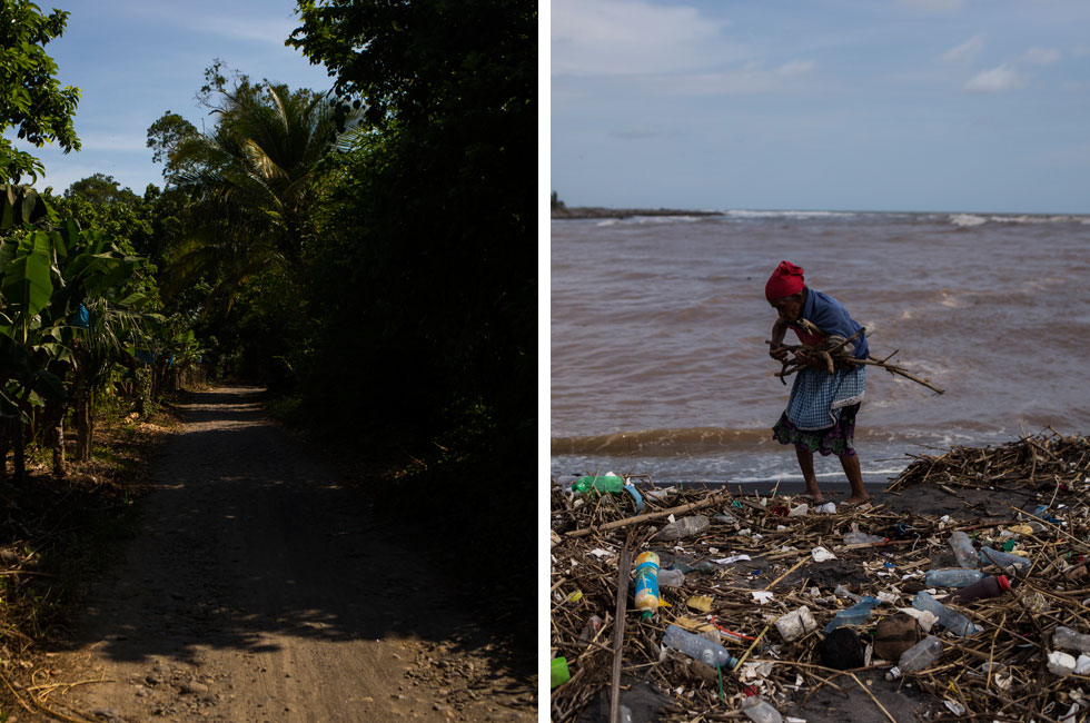 A la derecha, la zona que Luz denomina “botadero de muertos”. A la izquierda, Silveria Flores recoge leña